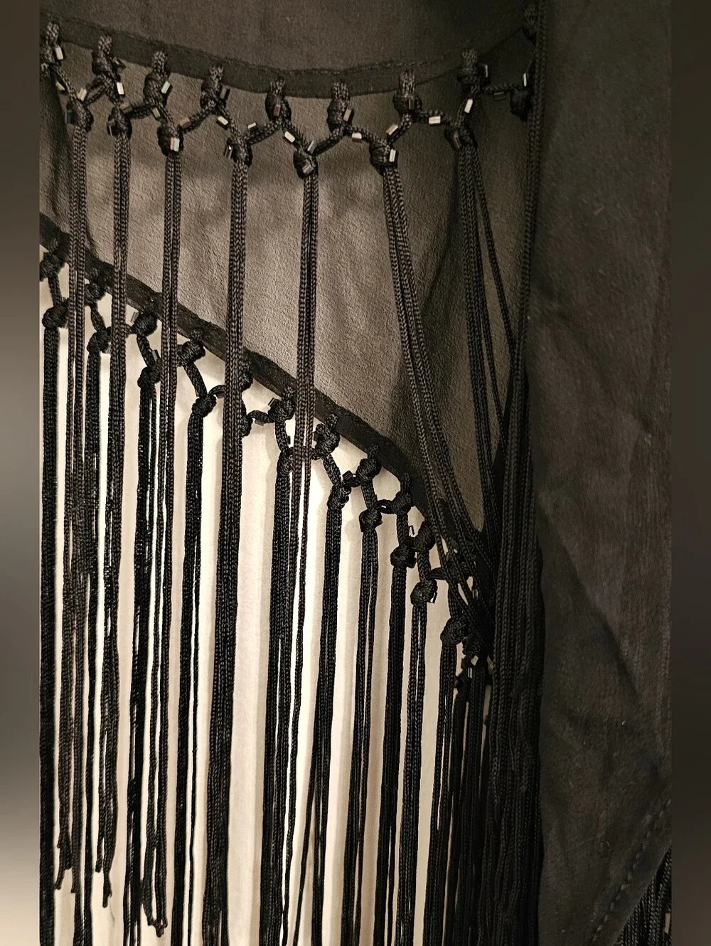 INC International Concepts Black Fringe Shawl Wrap